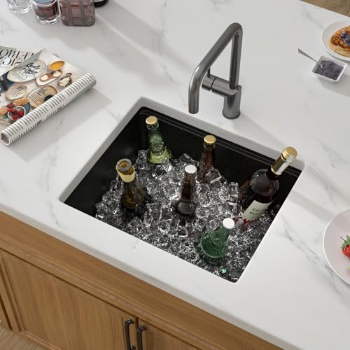 21 Inch Black Undermount Bar Sink Workstation (Black / 21x18 inches)