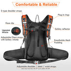 Insulated Hydration Backpack Pack with 3L BPA Free Leak Proof Water Bladder (Orange)