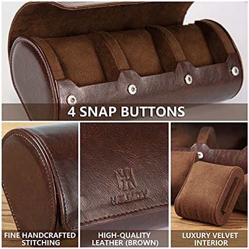 Watch Roll Travel Case (3 slots / Dark Brown)