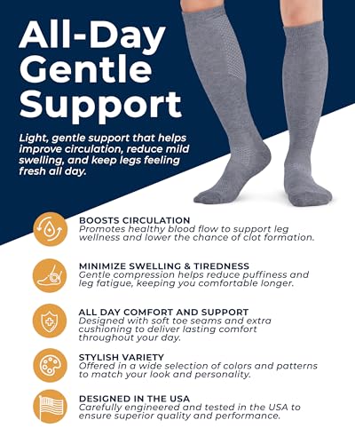Compression Socks for Men (Large / Black/White/Gray - 3 Pairs)
