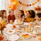 48PCS Fall Paper Plates 7 Inch Round Fall Disposable Dessert Plates (Fall)