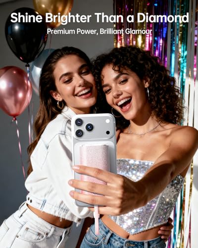 Sparkly 10000mAh Portable Charger (ShinyPink 22.5W)