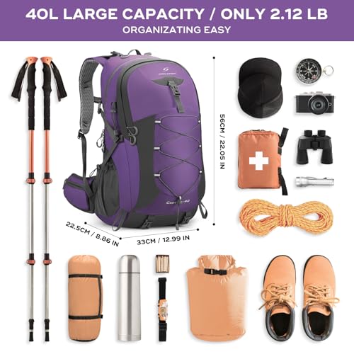 40L Hiking Backpack (40l Purple / 40l / Daypack Backpacks)