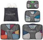 Grey Travel Packing Cubes 5 pcs Luggage Organizer Set for Bag & Suitcase (Grey)