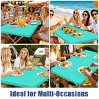 2 Pack Rectangle Spandex Fitted Table Cloth (Aqua Blue / 96" x 30" (Rectangular))