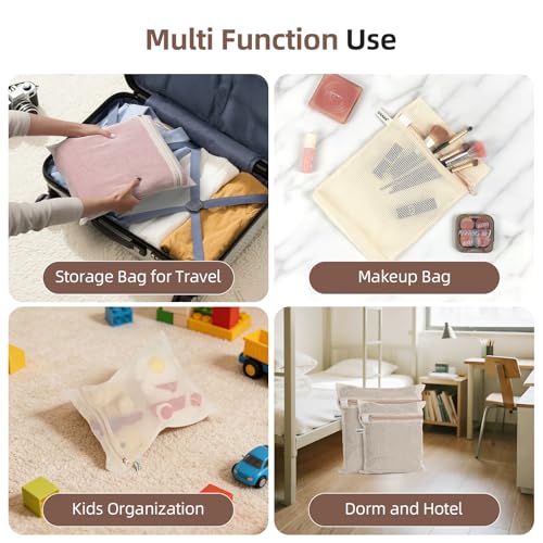 100% Cotton Mesh Laundry Bags (XXL+XL+L+M)