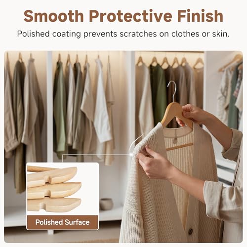 Wooden Coat Hangers (0.5"T (20 pack) / Natural Wood Color)
