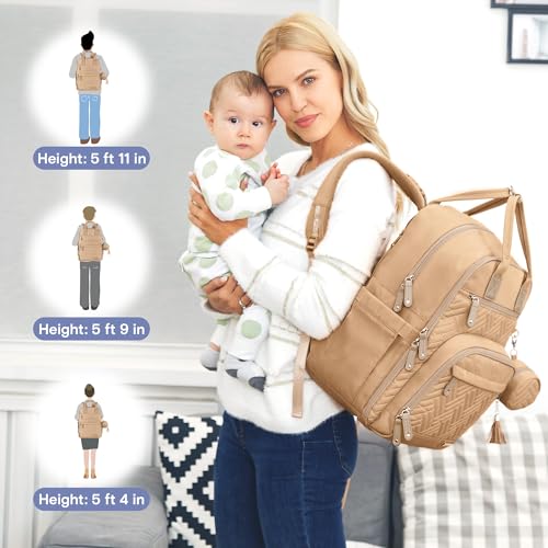 Diaper Bag Backpack (Light Khaki)