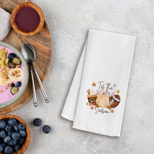 Fall Pumpkin Spice Coffee Football Dish Towels (Tis Season)