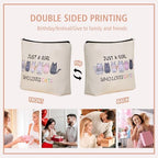 Cat Mom Makeup Bag For Women & Teen Girl Cat Lover Gifts (Girl Love Cats)