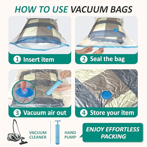 12 Jumbo Vacuum Storage Bags for Blankets & Bedding (Jumbo)