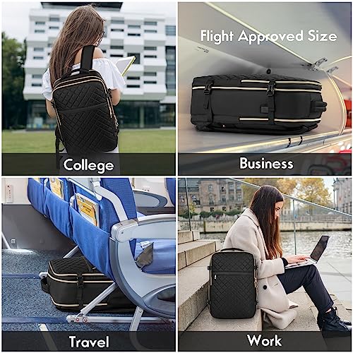 Travel Backpack for Women (15.6 inch / Black)