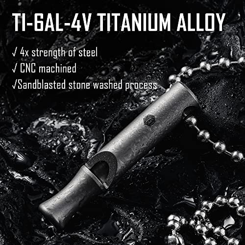 KA22 Titanium EDC Whistle Outdoor Emergency Whistle for Keychain (One Size / KA22)