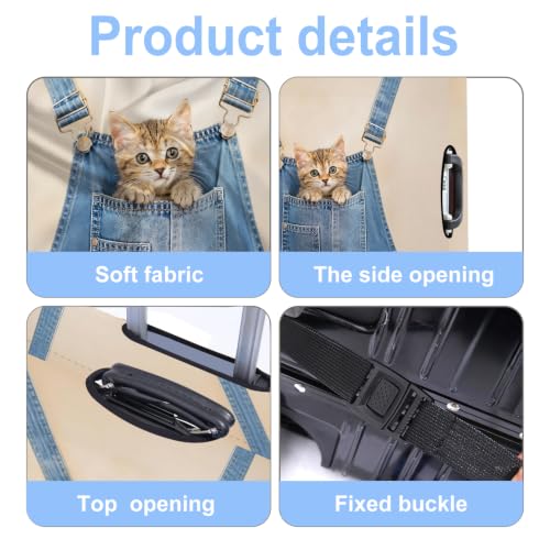 Luggage Cover Washable Suitcase Protector Anti (Pocket Kitten / M(fits 24-26Inch suitcase))