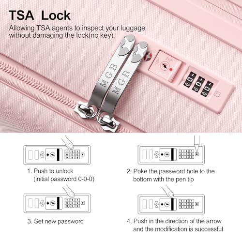 24 Inch Expandable Checked Luggage Hard Shell Suitcase (24 inch / Pink)