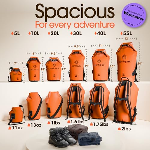 55L Waterproof Dry Bag Backpack (55L / Orange)