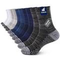 Light Compression Socks for Men Cotton Crew Socks Breathable Moisture Wicking Cushion Running Hiking Socks 3 (Small / Z-black+navy Blue+denim Blue+grey+white(5 Pairs))