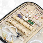 Travel Jewelry Case Organizer for Necklace & Earrings (Black)