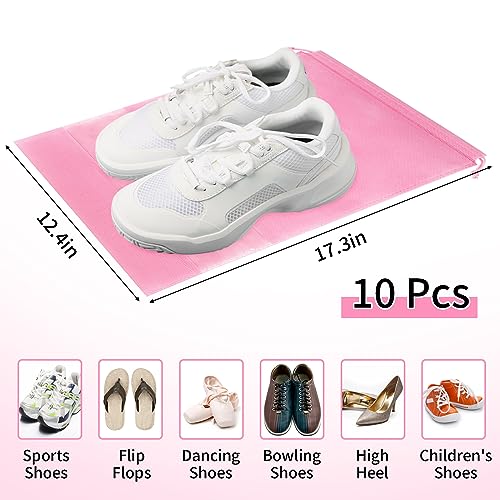 Pink Travel Shoe Bags (Pink / 10 Pack)