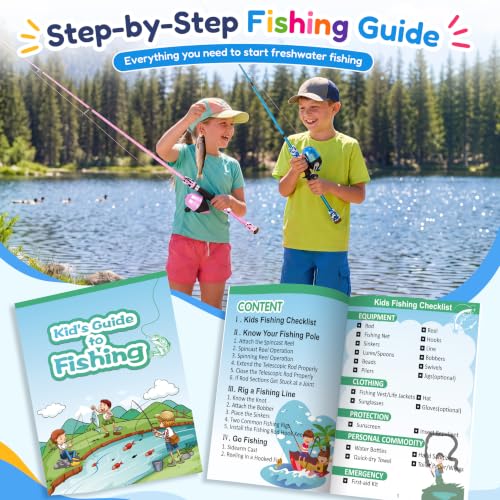 Kids Fishing Pole (Blue-Left Handed / 4.92 ft)
