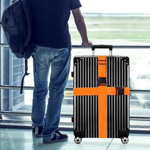 Luggage Straps for Suitcases TSA Approved (Neon Orange)