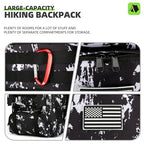 70L Camping Hiking Backpack Tactical Backpack Military Molle Rucksack Backpack for Outdoor (Black Lighting)