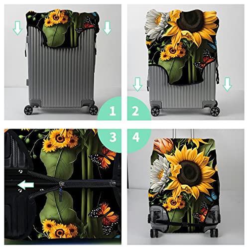 Suitcase Protector Plus 1 Luggage Tag (Sunflower Orchids / XL)