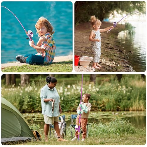 Kids Fishing Pole (Metallic Pink)