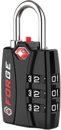Forge Luggage Locks TSA Approved Black 1 Lock, Small Combination Lock by Forge