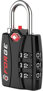 Forge Luggage Locks TSA Approved Black 1 Lock, Small Combination Lock by Forge
