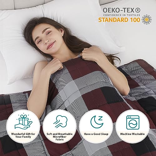Weighted Blanket (17-red and Black Checkered Pattern / 60" x 80" | 15lbs)