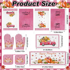 10 Pcs Fall Thanksgiving Pumpkin Kitchen Decor Set Pink (Light Pink / Cute Pumpkin)