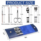 Manicure Pedicure Kit Nail Clippers Set Fingernails & Toenails Vibrissac Scissor 5 Pieces Best Care Tools for Man & Women with Travel Case (Primary Color of Stainless Steel 5 Pieces)