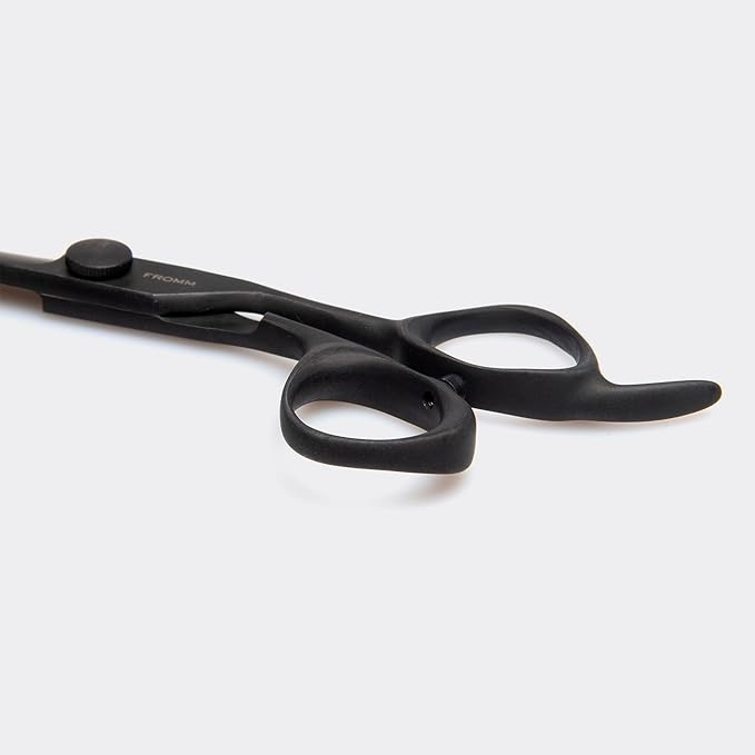 Fromm Dare 5.75" 1-Piece Precision Slide and Point Hair Cutting Shears with Semi-Convex Blade for Expert Salon Stylists, Matte Black Japanese Steel Scissors