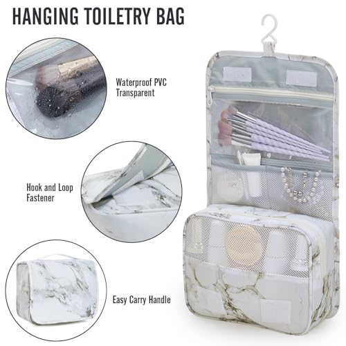 8 Set Packing Cubes for Travel Essentials (14 White Marble)
