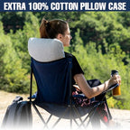 Travel & Camping Comfortable Memory Foam Pillow (15.7 x 10.6 x 3.9 In - White + Extra Cover)