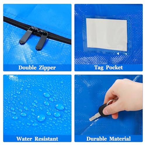 4 Pcs 24 Gallon Extra Large Moving Bags Heavy Duty Storage Bag (24 Gallon / Blue)