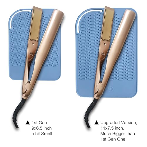 11" X 7.5" Large Heat Resistant Silicone Mat for Hair Styling Tools (5.6 Ounce)