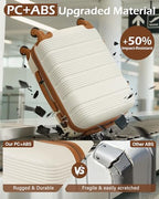 Luggage Sets with Spinner Wheels (3 piece set(DB) / WHITE-BROWN)
