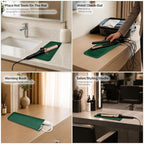 Heat Resistant Silicone Mat for Hair Straightener Curling Wand (1 Pack / Hunter Green)