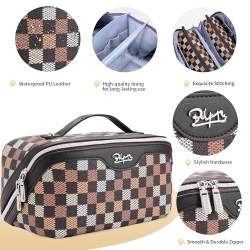 Travel Makeup Bag Organizer Cosmetic Bag (07-A-Coffee)