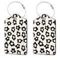 2 Pcs Luggage Tags for Suitcase (Black Flowers)