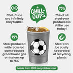 16 oz. Reusable Party Cups (Soccer Gray / 12 Count)