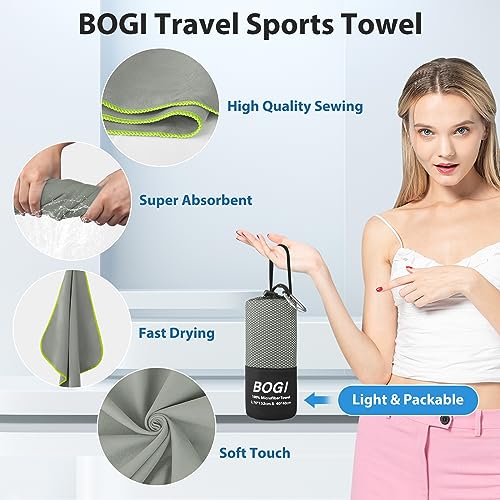 Microfiber Travel Sports Towel (Grey / M:40''x20'')