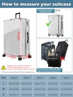 Upgraded Zippered Clear PVC Suitcase Cover 26 Inch (26inch / 70%clear 30%grey)