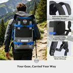 30/40/55L Waterproof Dry Backpack & Phone Case - X-Large Floating Dry Bag for Kayaking, Travel, Hiking, Fishing, Camping, Motorcycles & Beach, Heavy-Duty Roll Top Men/Women (Black/Grey/Blue) (Black/Grey/Blue / 40L)