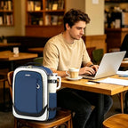 Laptop Backpack Computer Backpack 17 Inch Men (17.3 Inch / Beige/Haze Blue/Black)