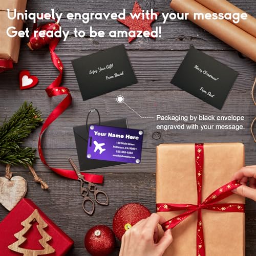 Personalized Luggage Tags (Sleek Bar-purple(horizontal))