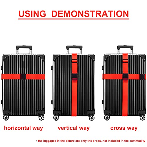 Luggage Straps for Suitcases TSA Approved Travel Essentials 8 Pack (Red)