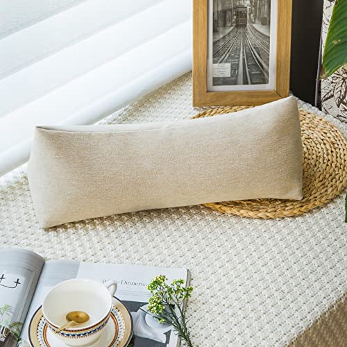Buckwheat Neck Support Pillow Cervical Neck Cylinder Bolster Pillow (6*15 inch / Beige)